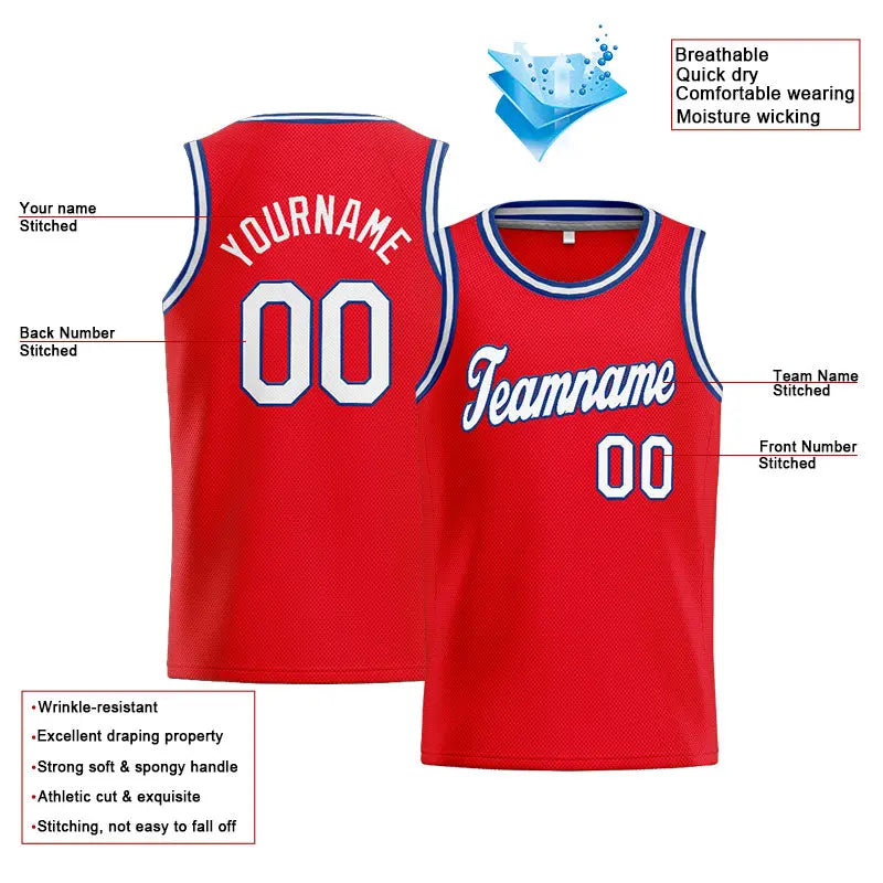 Custom Stitched Basketball Jersey for Men, Women And Kids Red-White-Royal enthsush