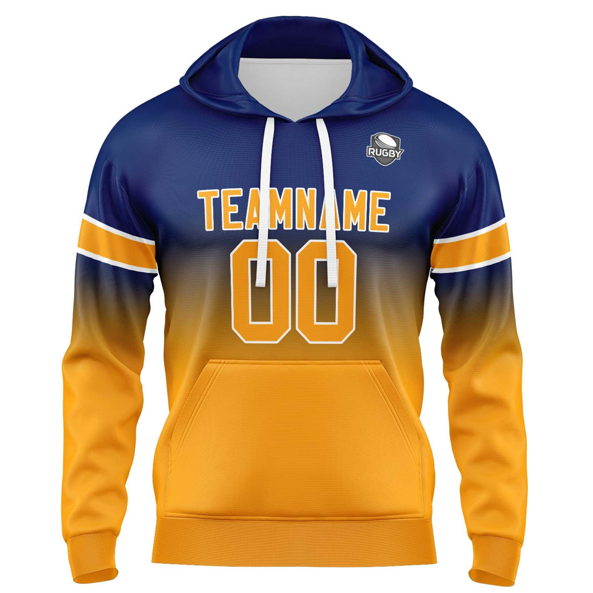 Custom Gradient Sweatshirt Hoodie For Man Woman Girl Boy Print Your Logo Name Number Navy&Orange enthsush