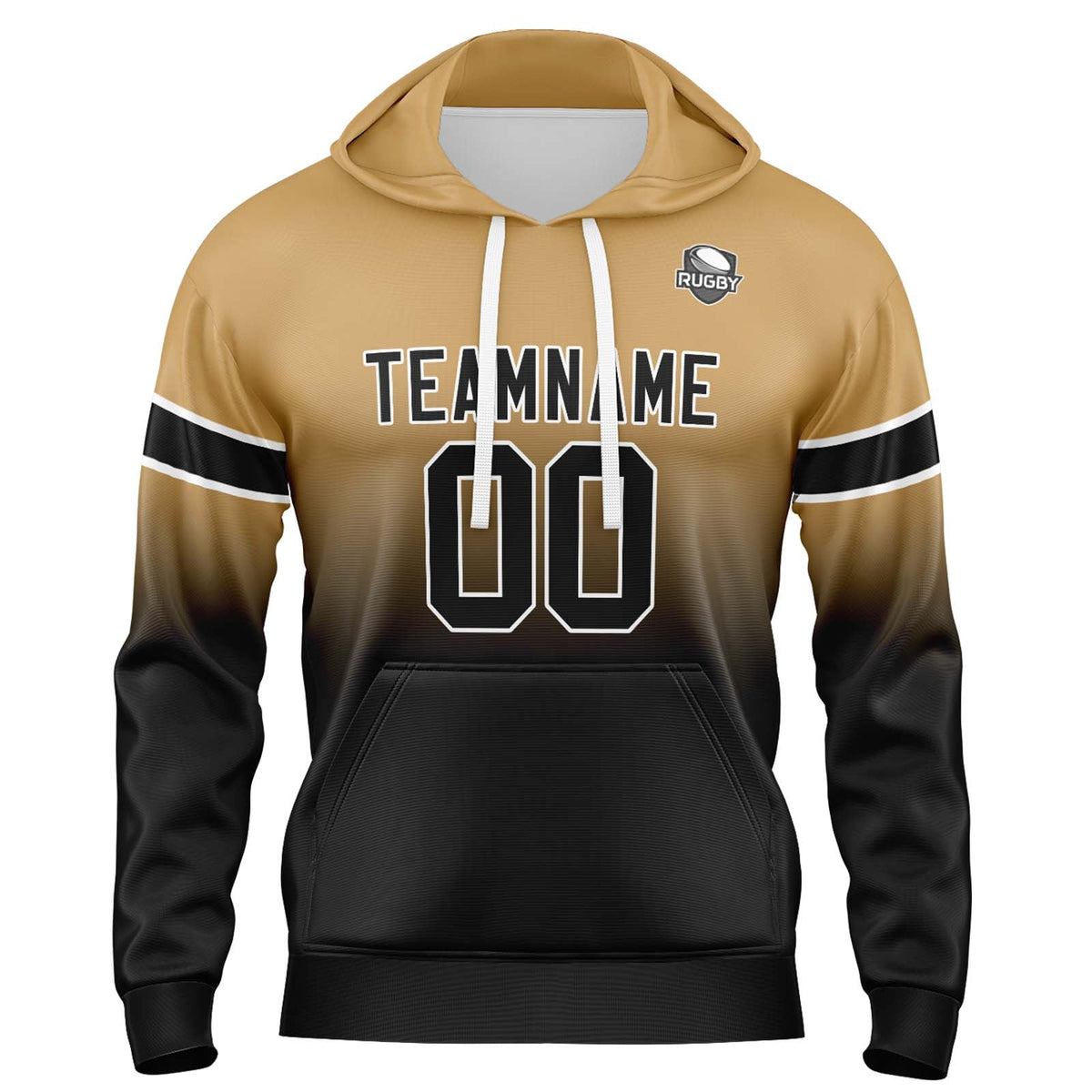 Custom Gradient Sweatshirt Hoodie For Man Woman Girl Boy Print Your Logo Name Number Gold&Black enthsush