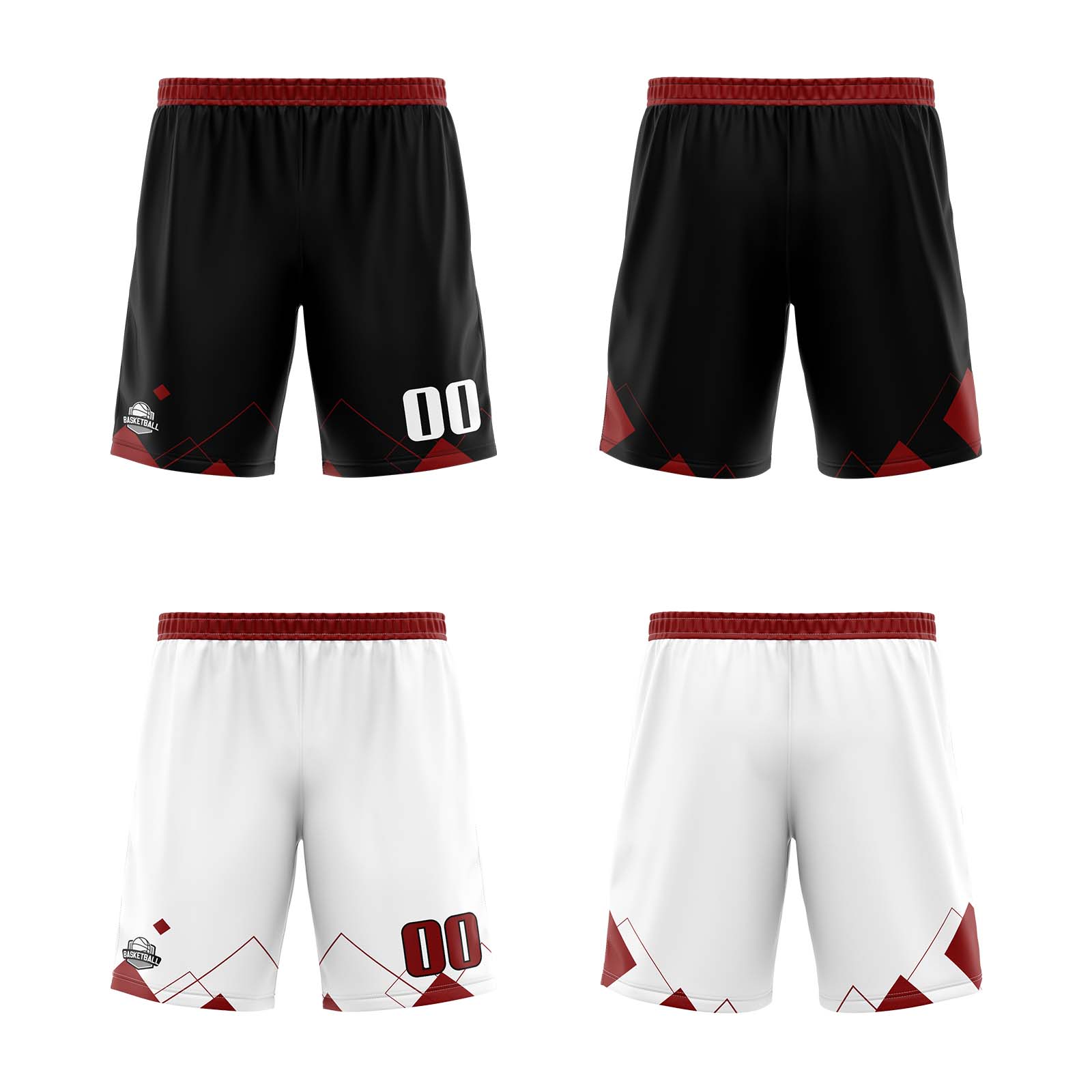 Custom Red Reversible Basketball Suit for Adults and Kids Personalized Jersey enthsush
