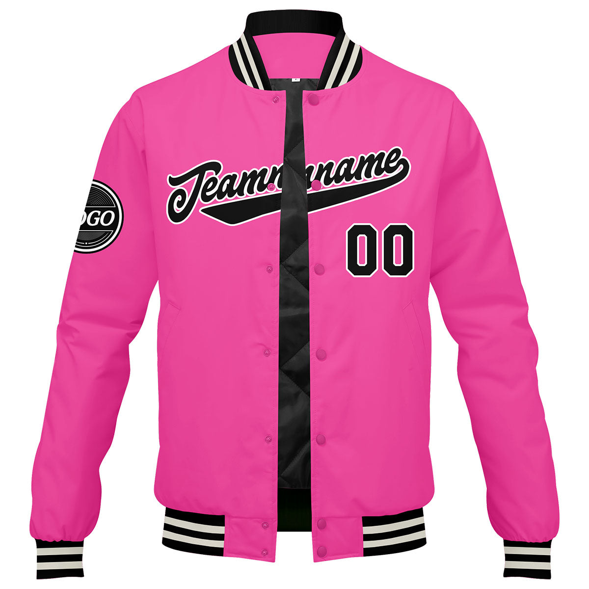 Custom Varsity Jacket Letterman jacket for Men, Women and Youth Pink enthsush