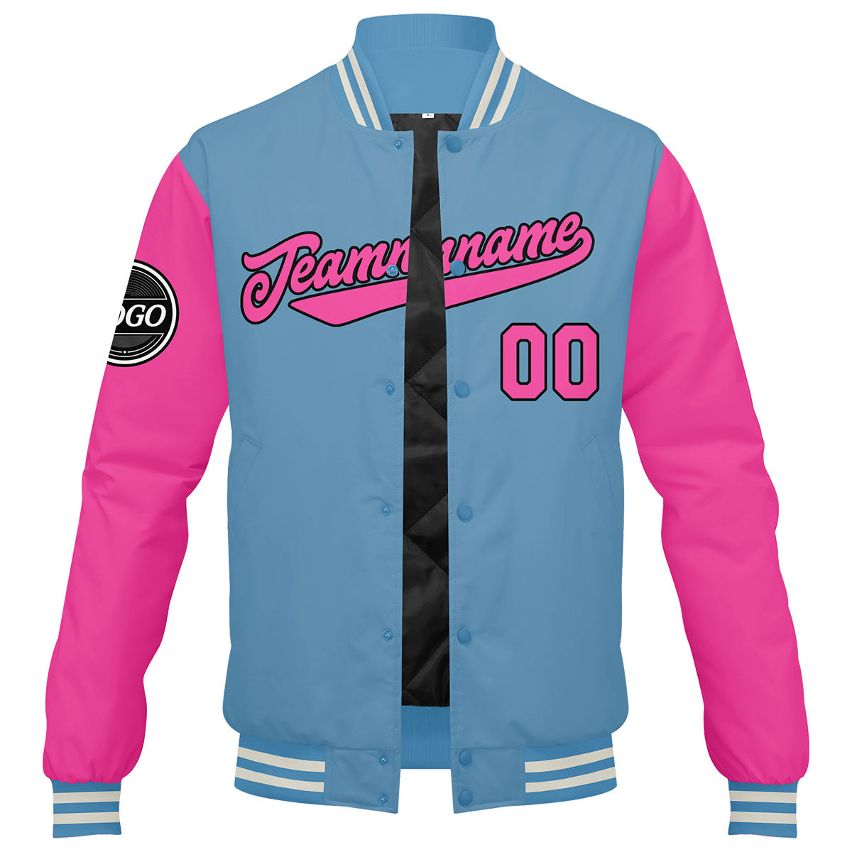 Custom Varsity Jacket Letterman jacket for Men, Women and Youth Pink enthsush