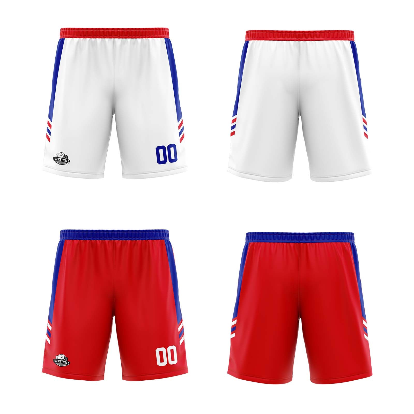 Custom Royal Red Reversible Basketball Suit for Adults and Kids Personalized Jersey enthsush