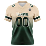 Custom Khaki Dark Green Gradient Football Jersey Personalized Football Shirts for Men Women  Printed Team Name Number Logo