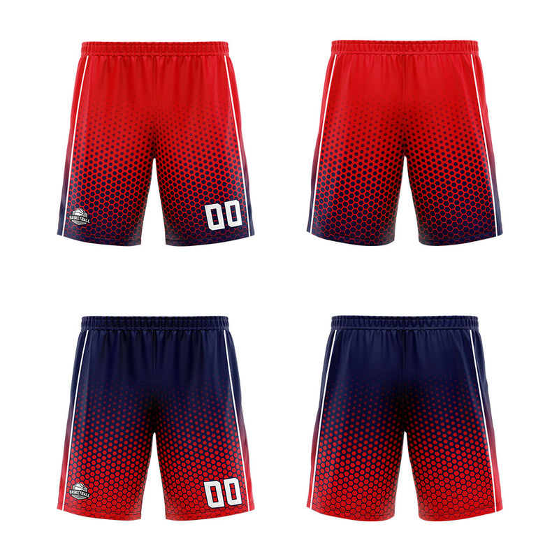 Custom Reversible Basketball Suit for Adults and Kids Personalized Jersey Red-Navy