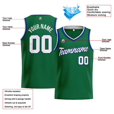 Custom Stitched Basketball Jersey for Men, Women  And Kids Green-White enthsush