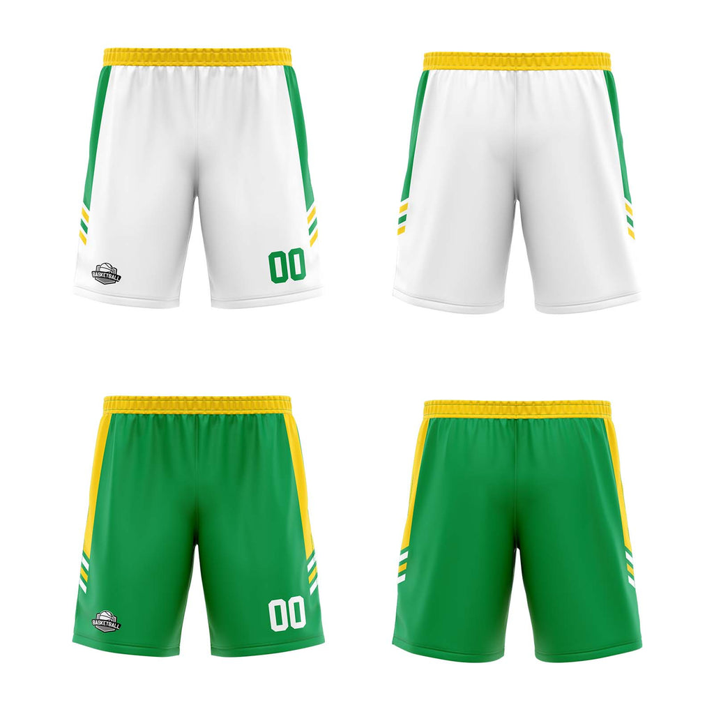 Custom Yellow Green Reversible Basketball Suit for Adults and Kids Personalized Jersey enthsush