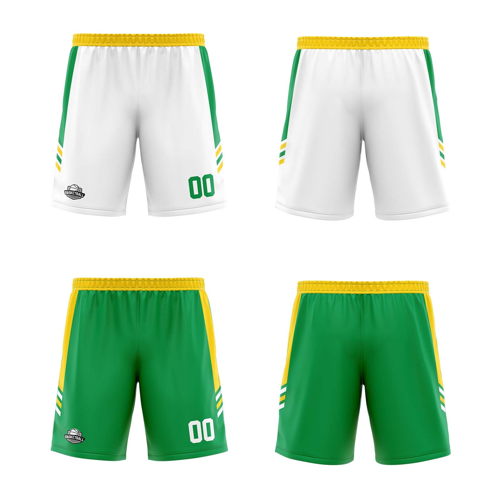 Custom Yellow Green Reversible Basketball Suit for Adults and Kids Personalized Jersey enthsush