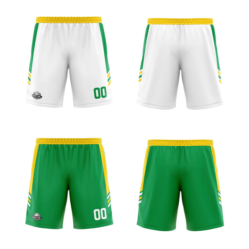 Custom Yellow Green Reversible Basketball Suit for Adults and Kids Personalized Jersey