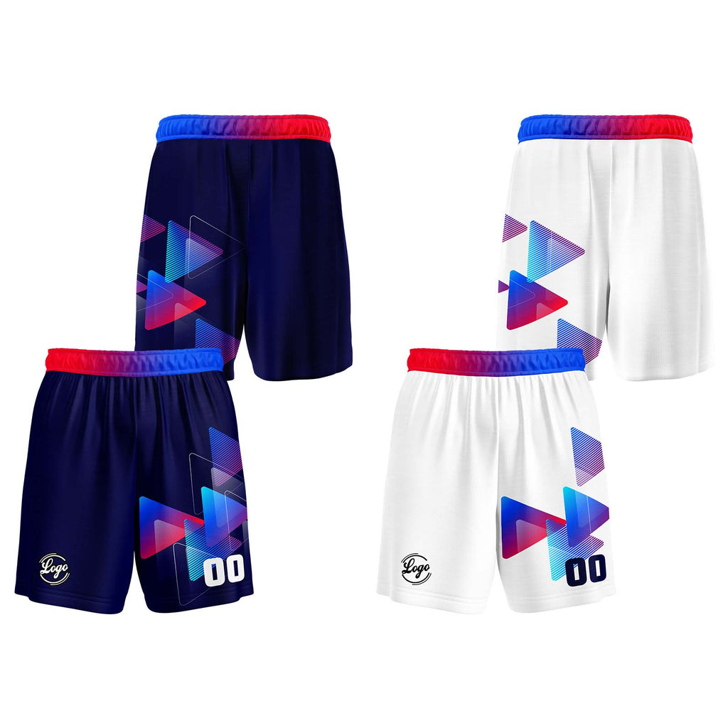 Custom Navy Red Blue Reversible Basketball Suit for Adults and Kids Personalized Jersey enthsush