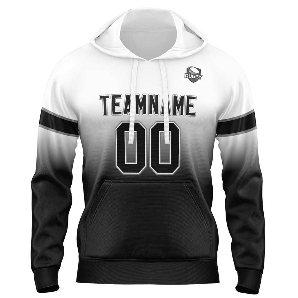 Custom Gradient Hoodie For Man Woman Girl Boy Print Your Logo Name Number White&Black enthsush