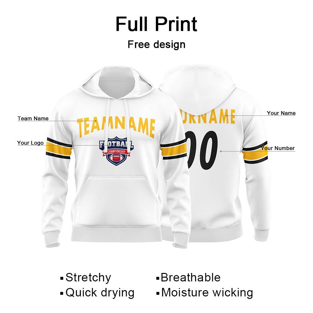 Custom Sweatshirt Hoodie For Man Woman Girl Boy Print Your Logo Name Number White enthsush