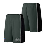 Custom basketball jersey shorts for men and women. Embroidered and printed name, number and logo Grey&Black