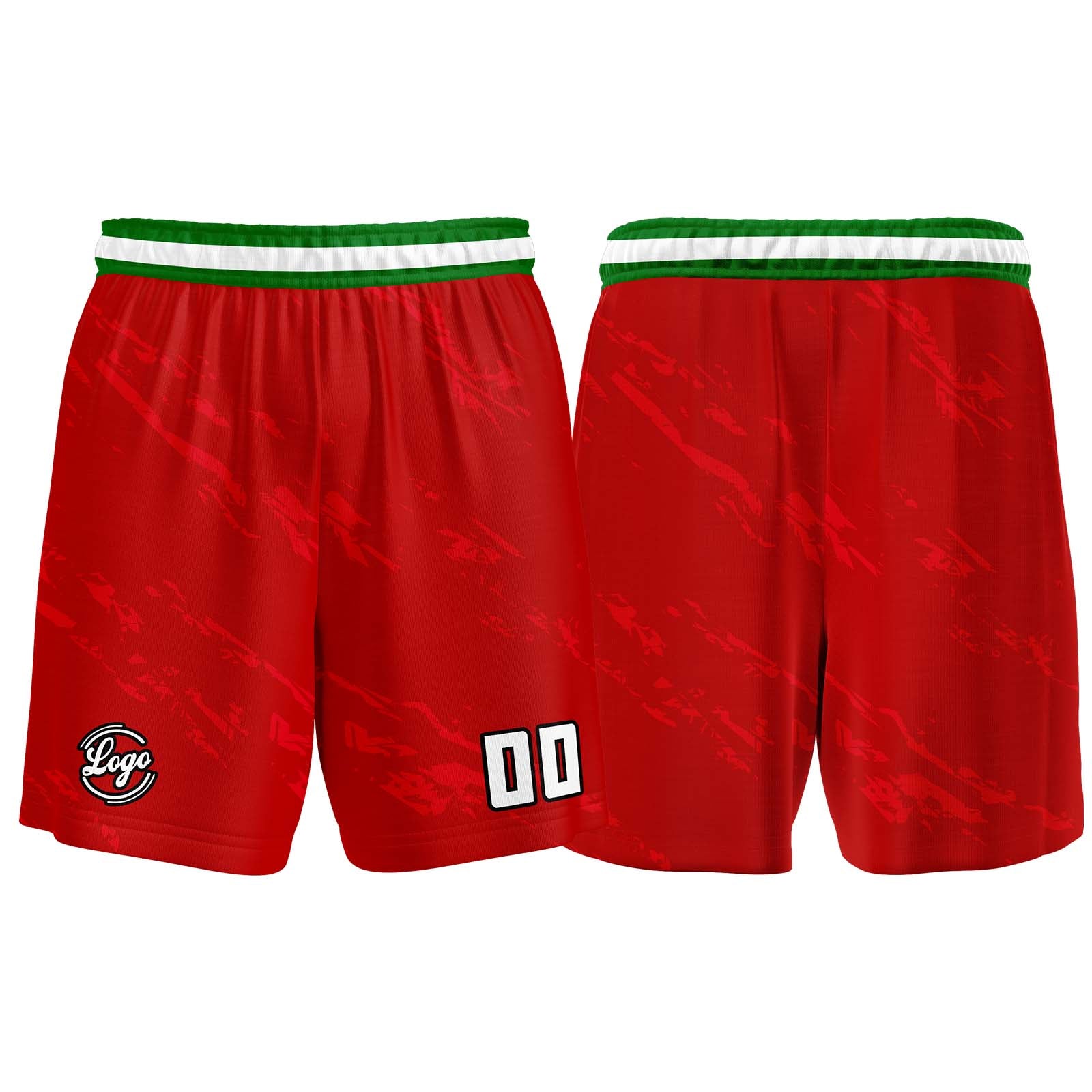 Custom Red Green Basketball Jersey Uniform Suit Printed Your Logo Name Number enthsush