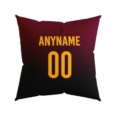 Custom Football Throw Pillow for Men Women Boy Gift Printed Your Personalized Name Number Burgundy&Yellow&Black enthsush