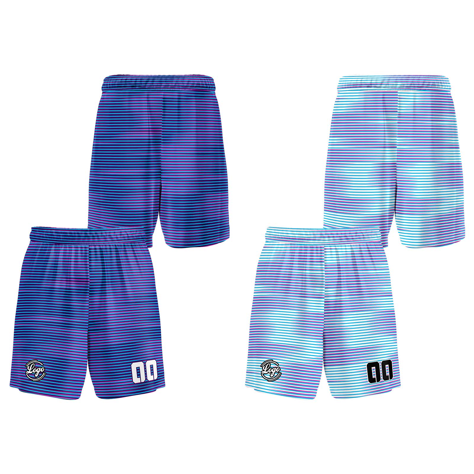 Custom Purple Light Blue Reversible Basketball Suit for Adults and Kids Personalized Jersey enthsush