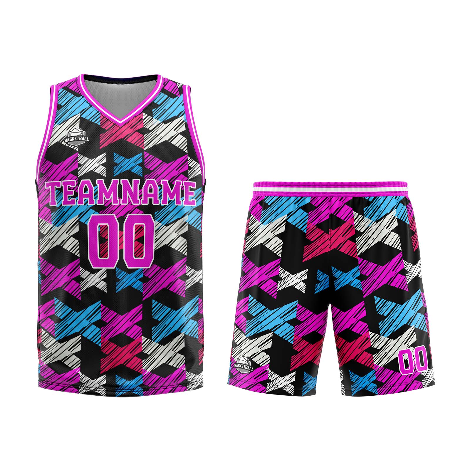Custom Rose Pink Basketball Jersey Uniform Suit Printed Your Logo Name Number enthsush