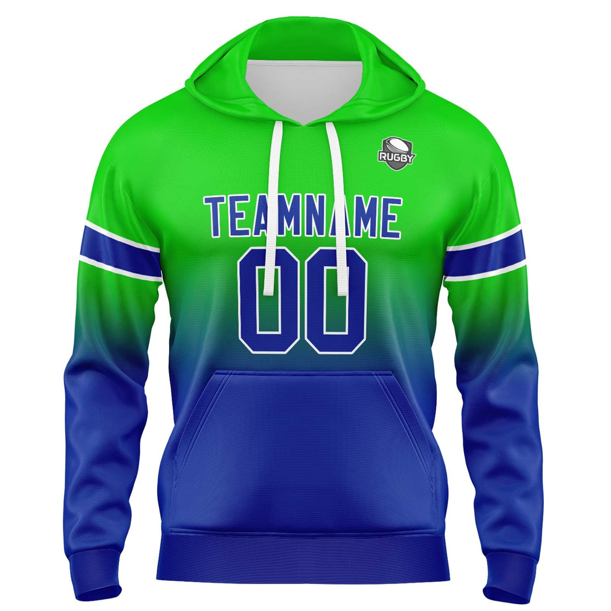 Custom Gradient Sweatshirt Hoodie For Man Woman Girl Boy Print Your Logo Name Number Green&Blue enthsush