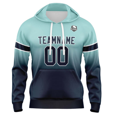 Custom Gradient Sweatshirt Hoodie For Man Woman Girl Boy Print Your Logo Name Number Light Teal&Navy enthsush