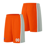 Custom basketball jersey shorts for men and women. Embroidered and printed name, number and logo Orange&Grey