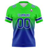 Custom Green Blue Gradient Football Jersey Personalized Football Shirts for Men Women  Printed Team Name Number Logo