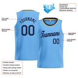 Custom Stitched Basketball Jersey for Men, Women And Kids Light Blue-Navy-Yellow