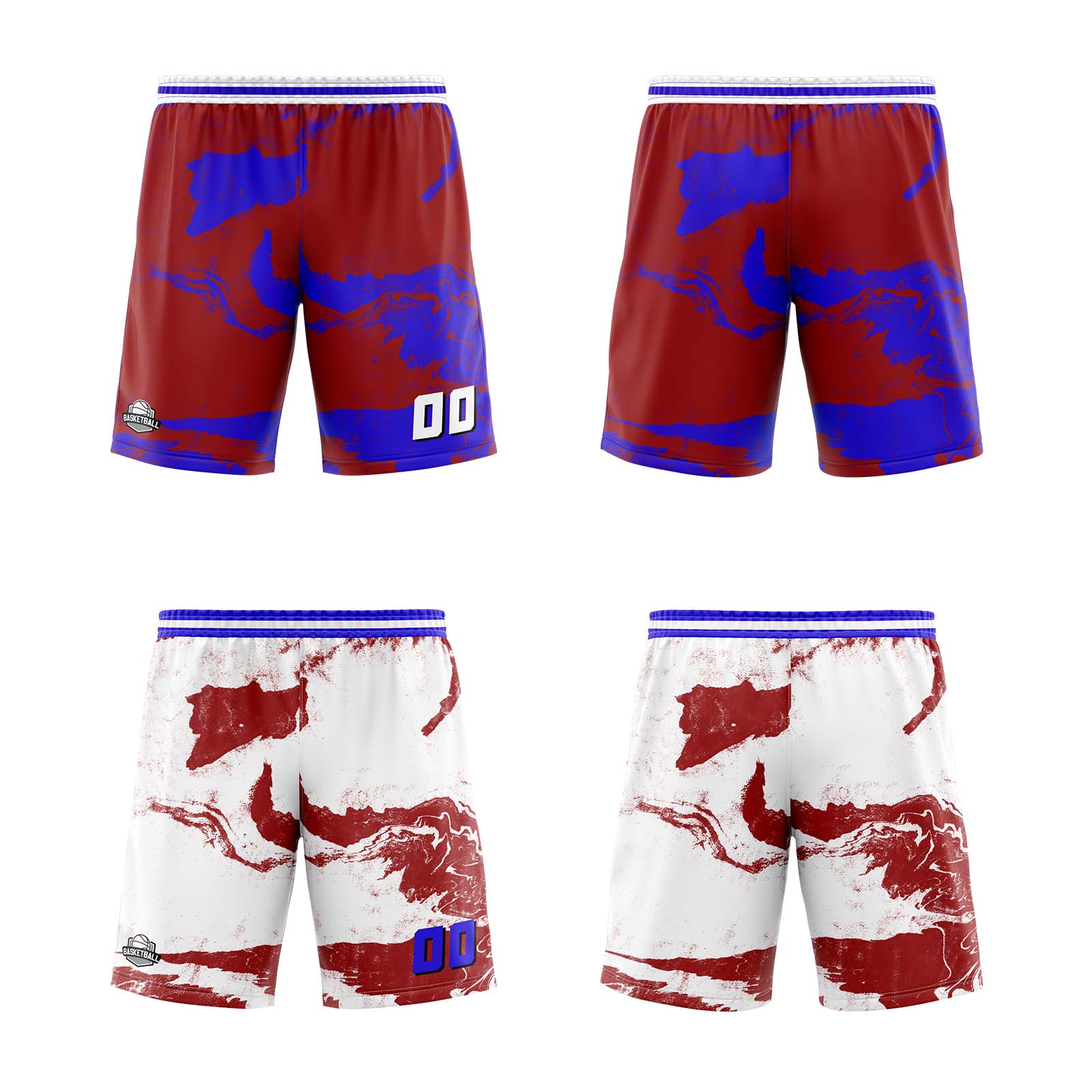 Custom Red Royal Reversible Basketball Suit for Adults and Kids Personalized Jersey enthsush