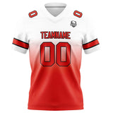 Custom White&Red Gradient Football Jersey Personalized Football Shirts for Men Women  Printed Team Name Number Logo
