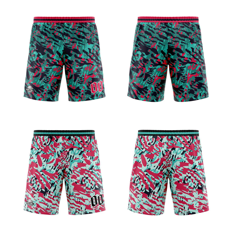 Custom Green Red Reversible Basketball Suit for Adults and Kids Personalized Jersey