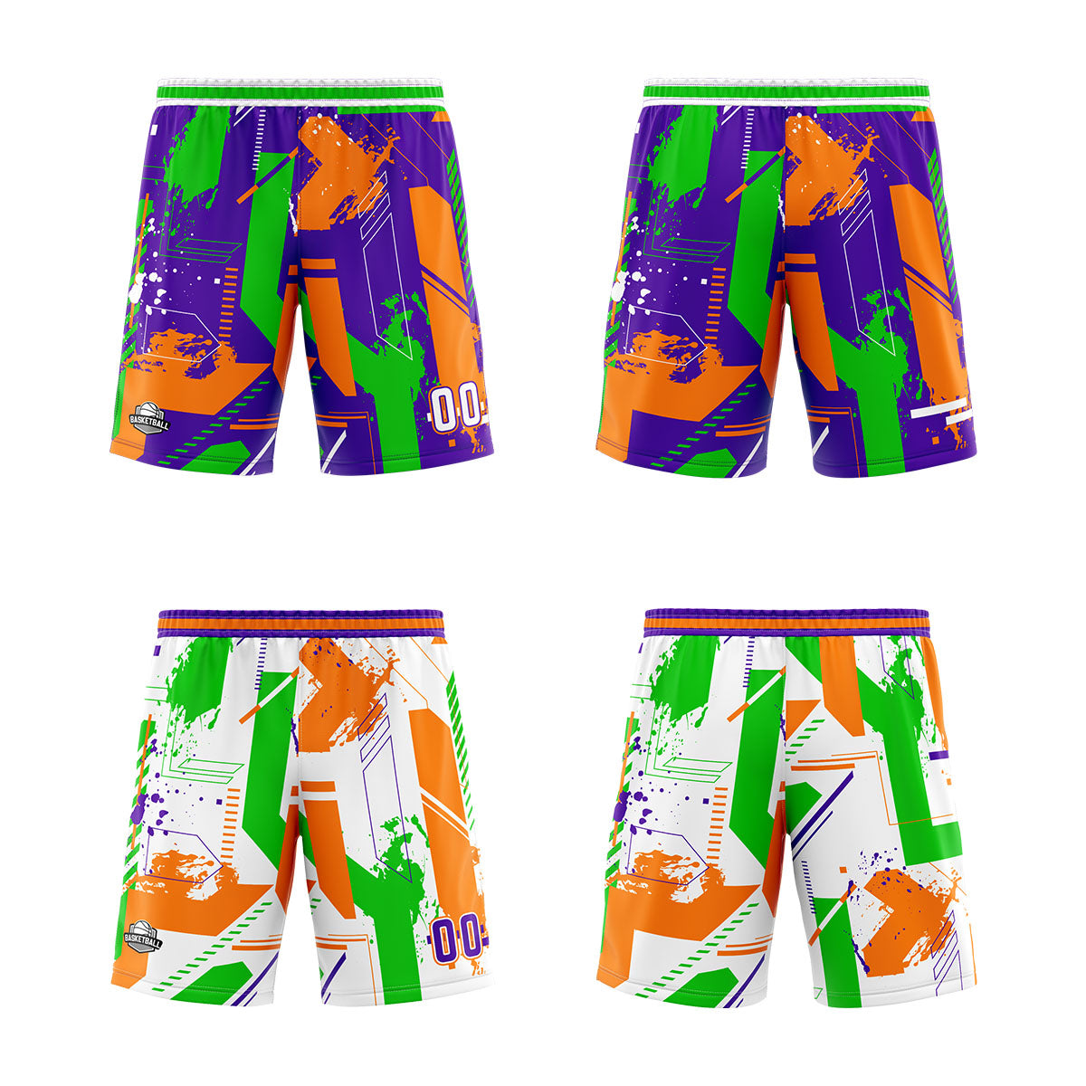 Custom Purple Orange Reversible Basketball Suit for Adults and Kids Personalized Jersey enthsush