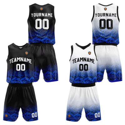 Custom Rose Royal Reversible Basketball Suit for Adults and Kids Personalized Jersey enthsush