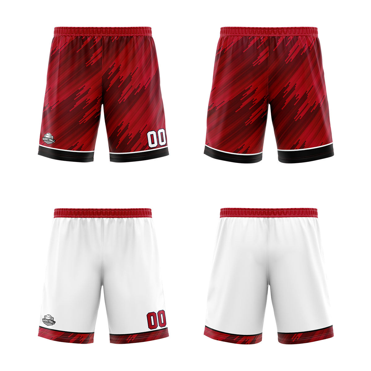Custom Red Reversible Basketball Suit for Adults and Kids Personalized Jersey enthsush