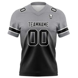 Custom Grey Black Gradient Football Jersey Personalized Football Shirts for Men Women  Printed Team Name Number Logo
