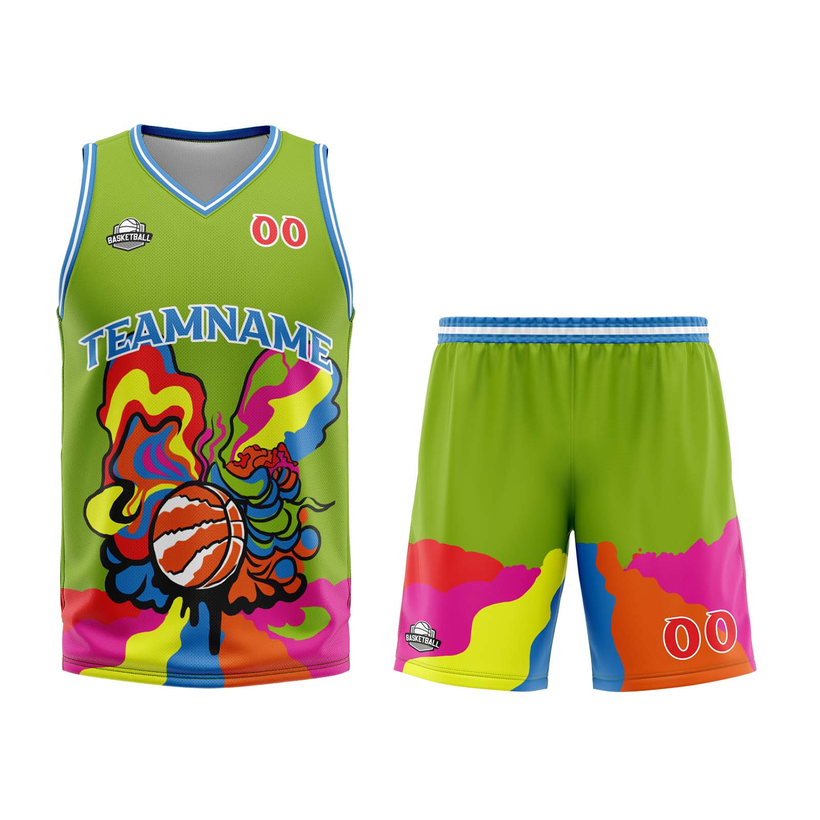 Custom Green Basketball Jersey Uniform Suit Printed Your Logo Name Number enthsush