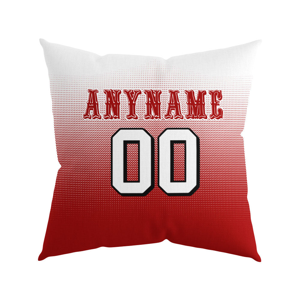 Custom Football Throw Pillow for Men Women Boy Gift Printed Your Personalized Name Number Red&Gold&White enthsush