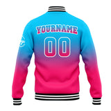 Custom Gradient Varsity Jacket Letterman jacket for Men, Women and Youth Light Blue&Pink