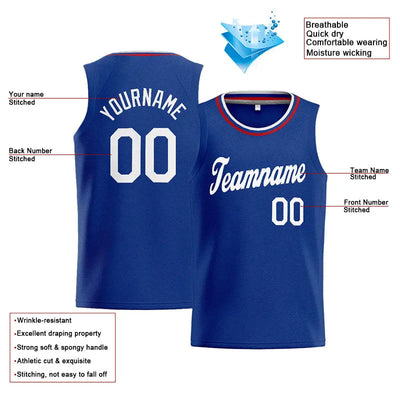 Custom Stitched Basketball Jersey for Men, Women And Kids Royal-White-Red enthsush