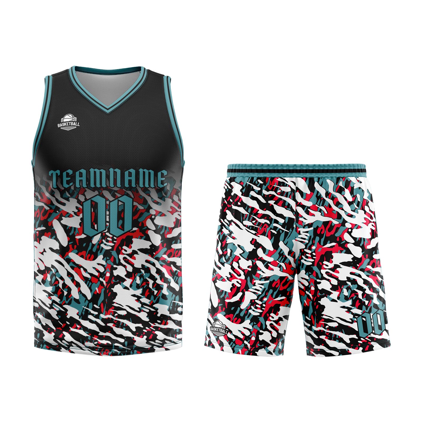 Custom Black Red Green Basketball Jersey Uniform Suit Printed Your Logo Name Number enthsush