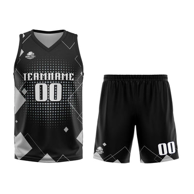 Custom Geometry Grey Basketball Jersey Uniform Suit Printed Your Logo Name Number enthsush