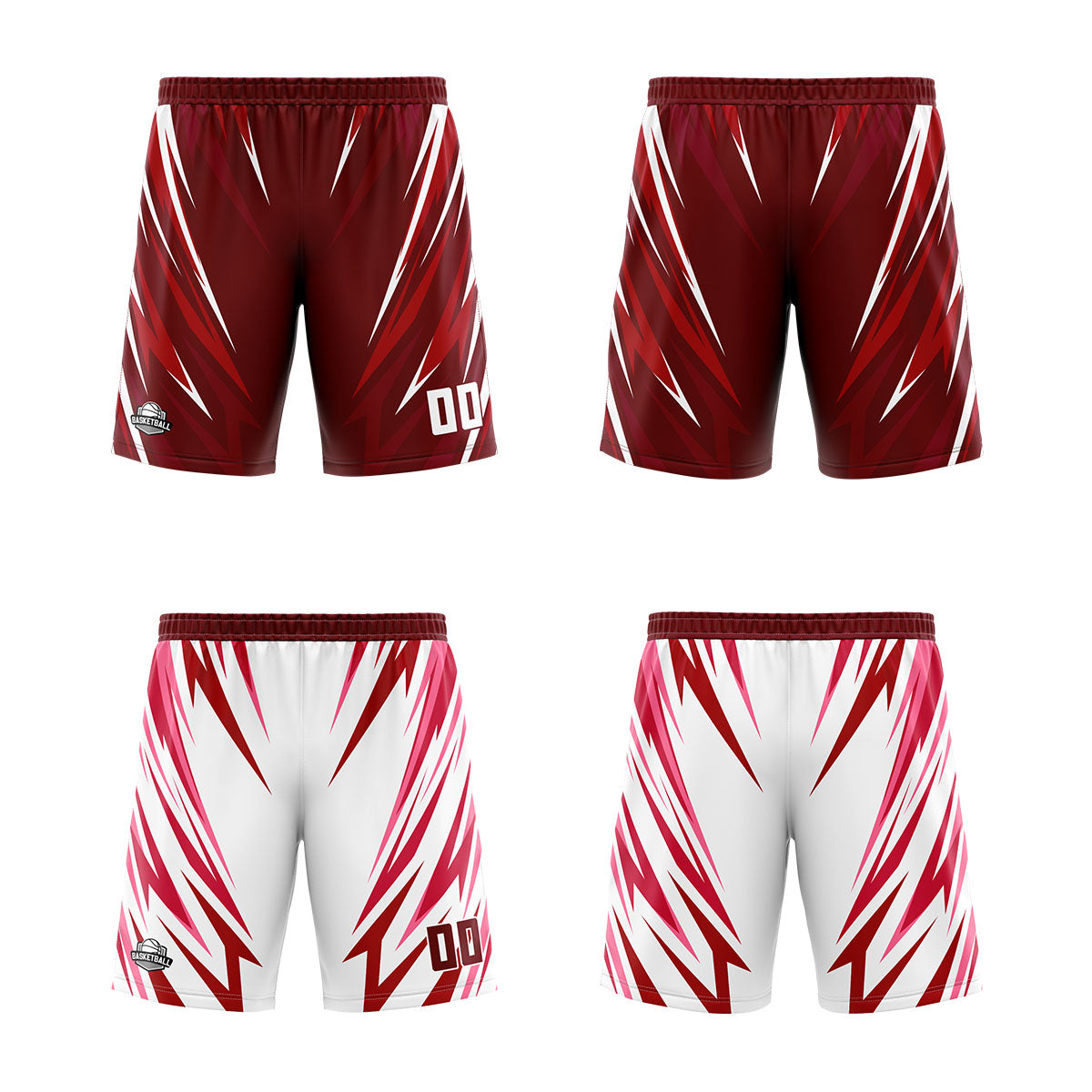 Custom Dark Red Reversible Basketball Suit for Adults and Kids Personalized Jersey enthsush
