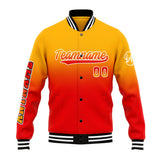 Custom Gradient Varsity Jacket Letterman jacket for Men, Women and Youth Light Orange&Red