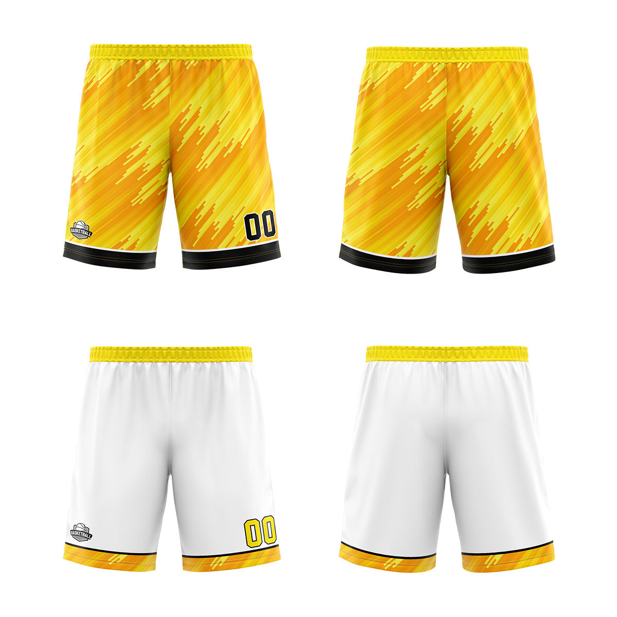 Custom Yellow Reversible Basketball Suit for Adults and Kids Personalized Jersey enthsush