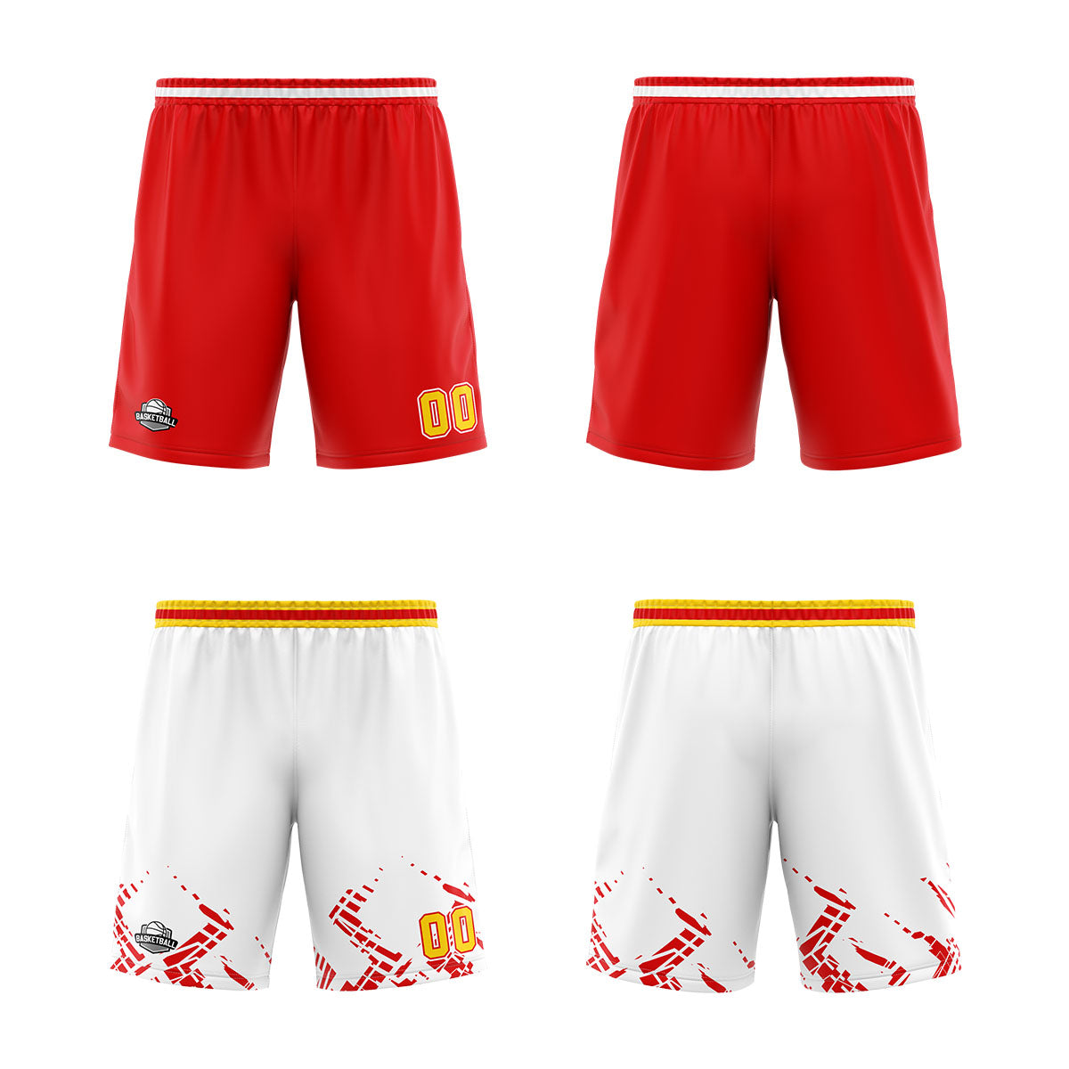 Custom Red Orange Reversible Basketball Suit for Adults and Kids Personalized Jersey enthsush