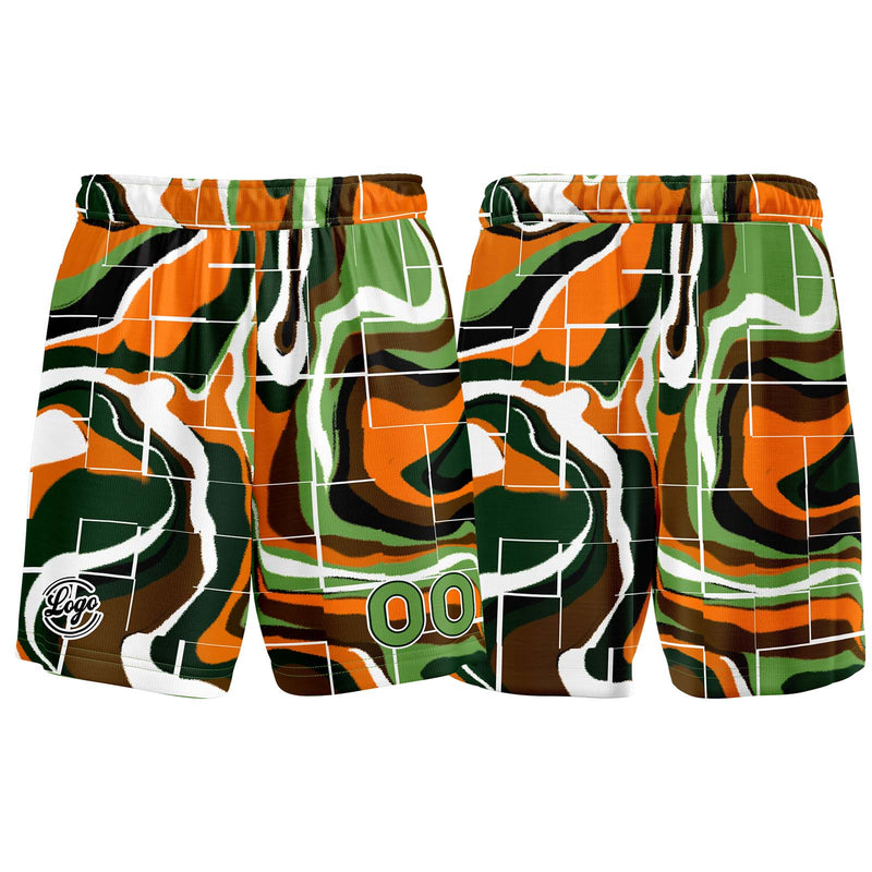Custom Green Orange Basketball Jersey Uniform Suit Printed Your Logo Name Number