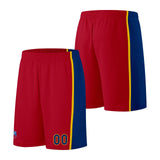 Custom basketball jersey shorts for men and women. Embroidered and printed name, number and logo Red