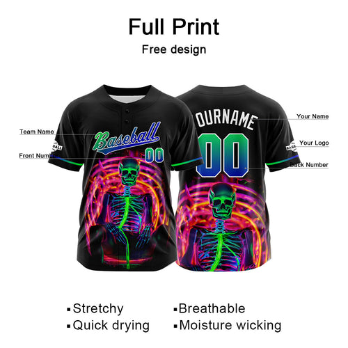 Custom Baseball Jersey Personalized Baseball Shirt for Men Women Kids Youth Teams Stitched and Print Green&Blue enthsush