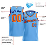 Custom Stitched Basketball Jersey for Men, Women  And Kids Light Blue-Oragen-Royal