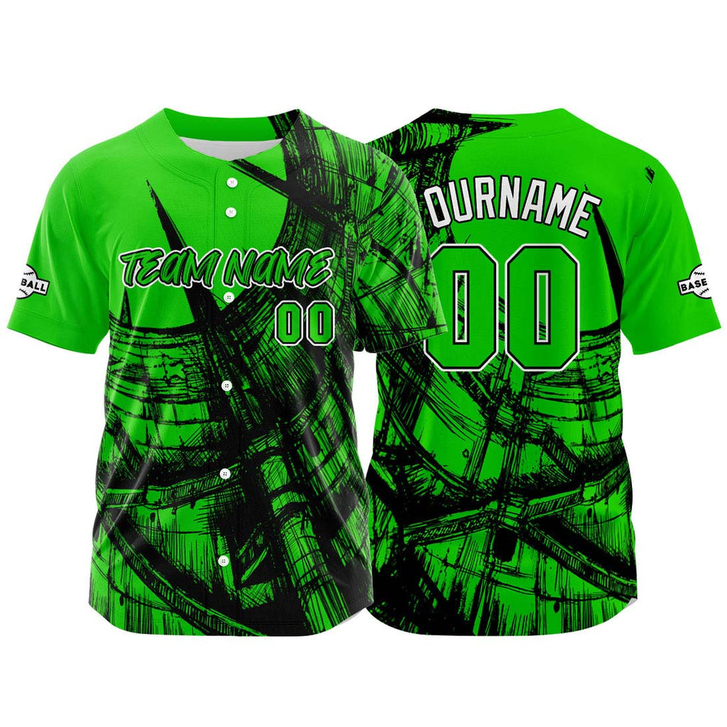 Custom Baseball Uniforms High-Quality for Adult Kids Optimized for Performance Staircase-Green enthsush