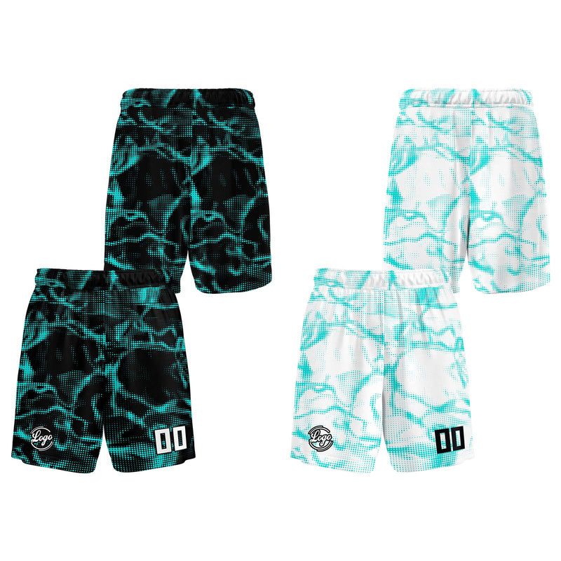 Custom Black Teal Reversible Basketball Suit for Adults and Kids Personalized Jersey