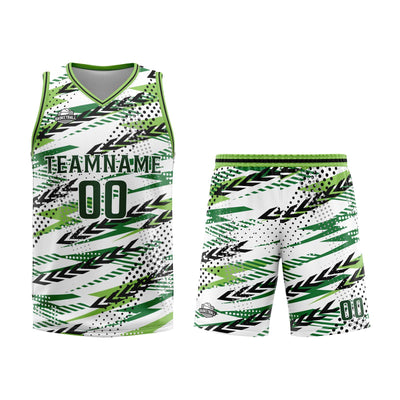 Custom White Green Basketball Jersey Uniform Suit Printed Your Logo Name Number enthsush